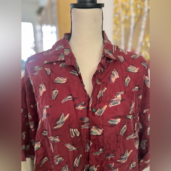 Silk Sensazione - 90s vintage - 100% oversized silk top - Picture 2 of 9